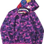 Bape Shark Męska bluza z kapturem, motyw rekina, wzór w stylu kamuflaż, głowa rekina na kapturze, bluza z zamkiem błyskawicznym, odzież sportowa (kolor: A, rozmiar: XL) : Amazon.pl: Moda
