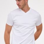 Biała koszulka męska T shirt Vimonte – premium z jedwabiem | Villaro