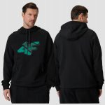 BLUZA męska z KAPTUREM 4F dresowa KANGURKA sportowa TSWSM2241 czarna XXL