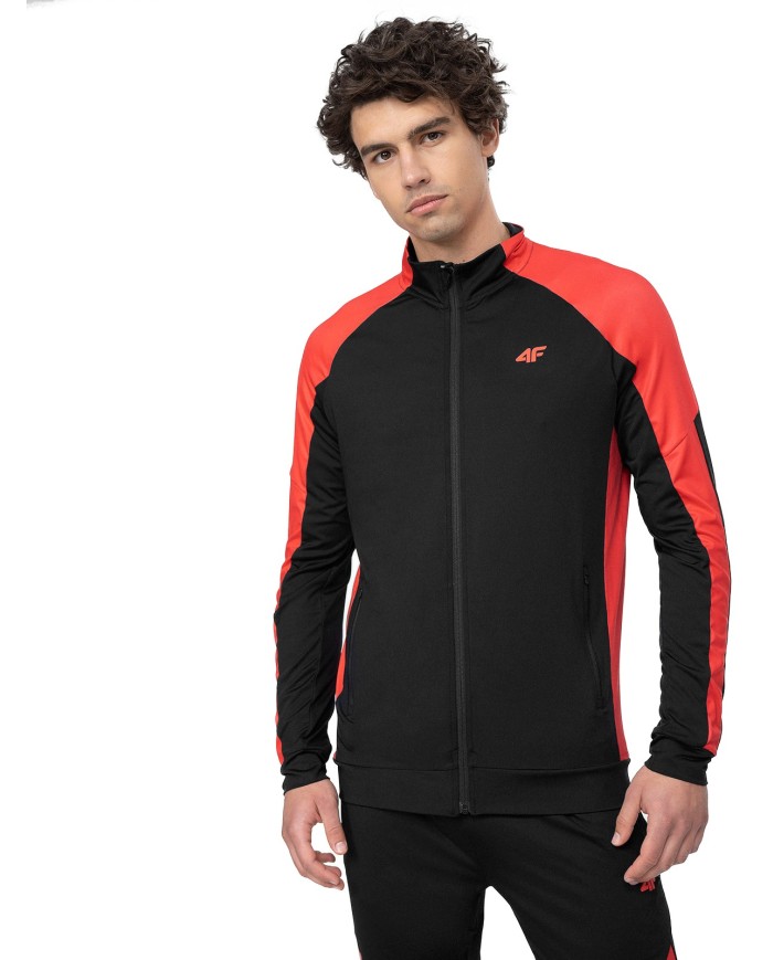 bluza-4f-meska-230feg-1.jpg 4F Bluza Męska Treningowa, Rozpinana ze Stójką 4FSS23TFSWM187 62S Czarny/Czerwony - obrazek 1