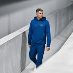 Bluza dresowa regular z kapturem męska 4F x Robert Lewandowski granatowa