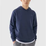 Bluza męska 4F Granatowa Basic z kapturem 4FSSS24TSWSM1629