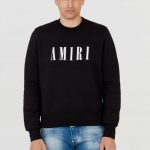 AMIRI Czarna bluza męska z dużym białym logo