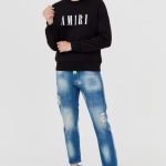 AMIRI Czarna bluza męska z dużym białym logo
