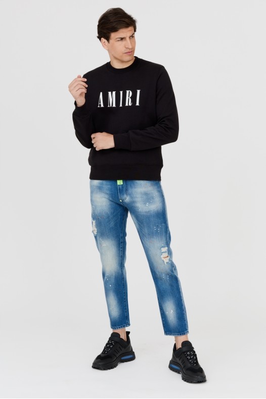 bluza-amiri-764fcl-1.jpg AMIRI Czarna bluza męska z dużym białym logo - obrazek 1