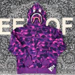 BAPE Color Camo Shark Full Zip Hoodie Purple