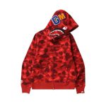 Bluza BAPE ABC Camo Shark Full Zip Hoodie Red
