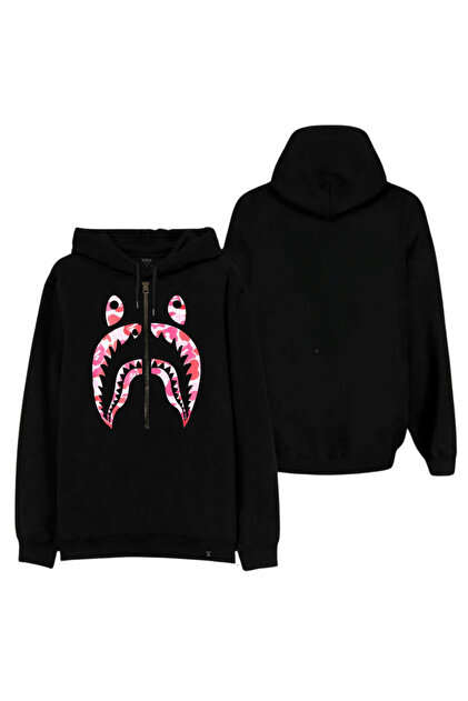 bluza-bape-shark-245rrp-1.jpg AEMİ Bluza z kapturem Bape Shark Printed Oversize Unisex Cena i opinie - obrazek 1