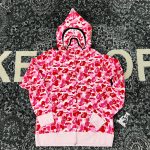 BAPE ABC Camo Shark Full Zip Hoodie Pink