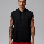 Męska bluza z kapturem bez rękawów Dri FIT Jordan Sport Crossover Czerń