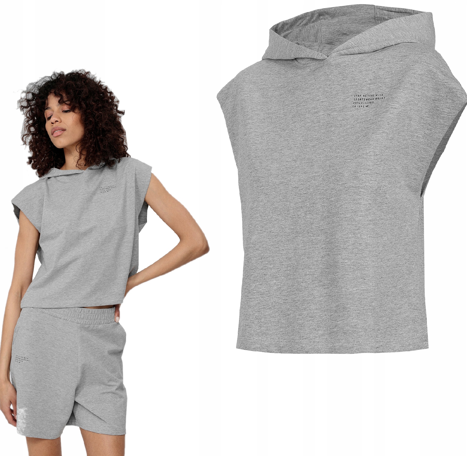 bluza-bez-rekawow-617phk.jpg BLUZA DAMSKA 4F Z KAPTUREM BEZ RĘKAWÓW SPORTOWA BLD030 SS22 XS - obrazek 1