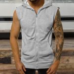 Bluza Kamizelka Zapinana na Zamek Wiatroszczelna Gruba Męska Bluza Bez Rękawów Z Kapturem Kamizelka Sportowa