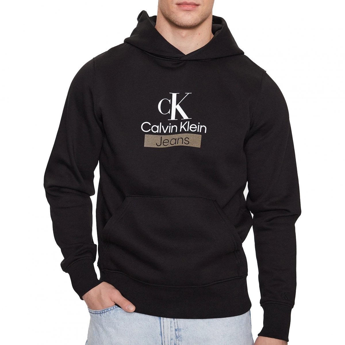 bluza-ck-meska-007dtz-1.jpg Calvin Klein Jeans Bluza Męska Czarna Z Kapturem Kangurka J30J323762 Beh Xl Calvin Klein | Moda Sklep EMPIK.COM - obrazek 1