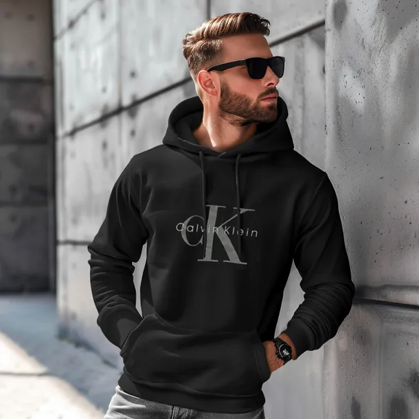 bluza-ck-meska-874ias.webp Kangurka Calvin Klein czarna bluza z kapturem męska prezent dla chłopaka XL | Idealna na chłodne dni! - obrazek 1