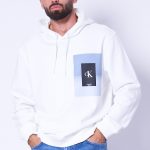 Calvin Klein Jeans Bluza męska z nadrukiem na plecach CALVIN KLEIN JEANS biała Butik Online MAICON