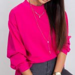 Bluza damska w kolorze fuksji oversize basic lea MALOMA sklep z odzieżą damską, bluzki, t shirty, bluzy, duże rozmiary, plus size