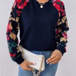 ELEGANCKA BLUZA DAMSKA NA CODZIEŃ WIZYTOWA CIEPŁA NADRUK KWIATY LUŹNA, 4048322771358 • Cena • Opinie Allegro