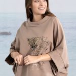 Nowoczesna sportowa elegancka bluza beżowa NIREN
