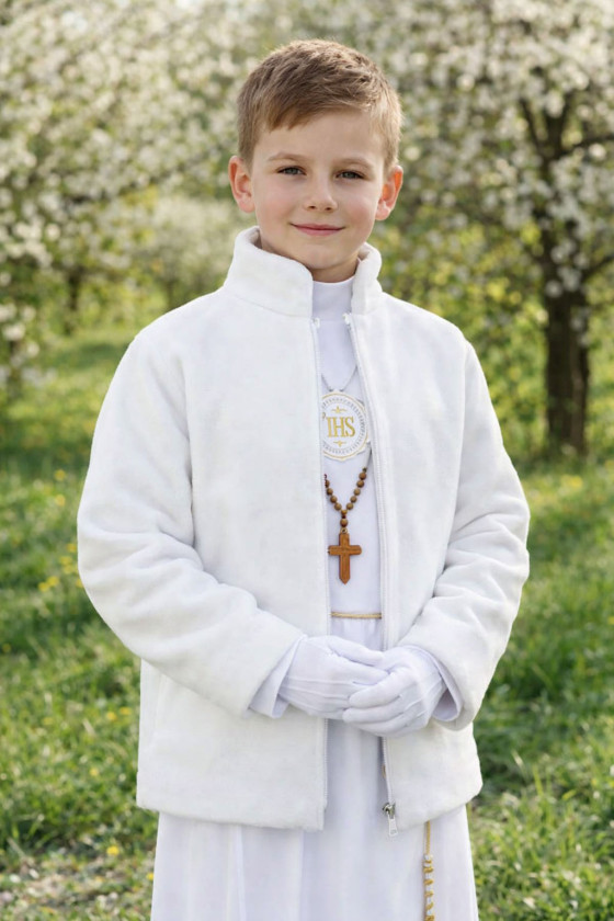 bluza-dla-chlopca-726gmj.jpg Biała bluza polarowa dla chłopca do Komunii Świętej BKC46 - obrazek 1