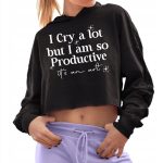 CZARNA Cropped Bluza Dla Dziewczyny I AM SO PRODUCTIVE Wz Girl Power Roz L • Cena • Opinie Allegro