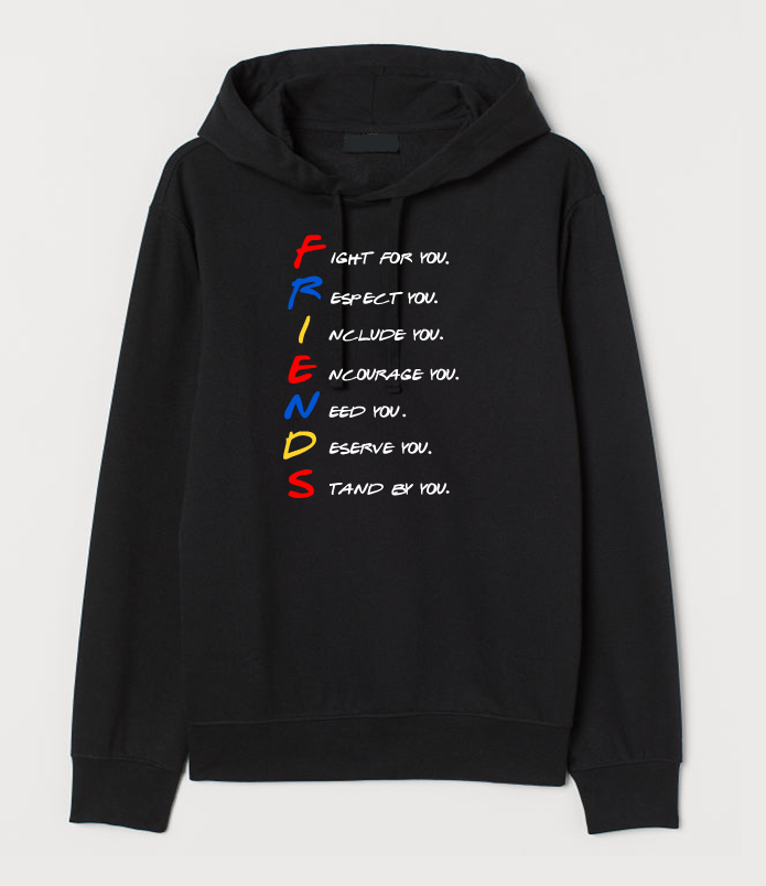 bluza-friends-692zny.png Bluza z kapturem FRIENDS przyjaciele dla przyjaciółki przyjaciela prezent z nadrukiem napisami kangurka unisex - obrazek 1