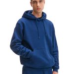 Granatowa bluza regular z kapturem CROPP 033DE 59X