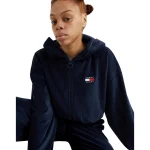 TOMMY HILFIGER BLUZA DAMSKA TJW SUPER CROP VELOUR ZIP THRU GRANATOWA DW0DW14354 C87