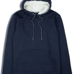 H&M Męska Granatowa Bluza, Kaptur z Kożuszkiem