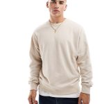 Jack & Jones – Beżowa bluza oversize z okrągłym dekoltem