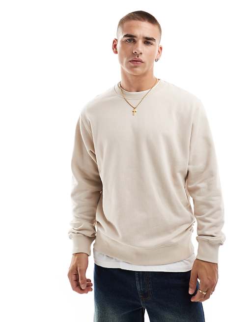 bluza-jack-jones-844exl-1.jpg Jack & Jones – Beżowa bluza oversize z okrągłym dekoltem - obrazek 1