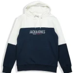 Jack&Jones Biało Granatowa Męska Bluza z Kapturem Inny Outletka.com