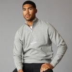 JACK & JONES Vesterbro bluza zamkiem 1/4 dla niego kolor jasnoszary melanż/czarny