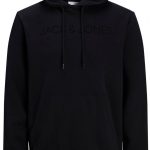 Jack & Jones JJHUGO FLOCK Hoodie Black