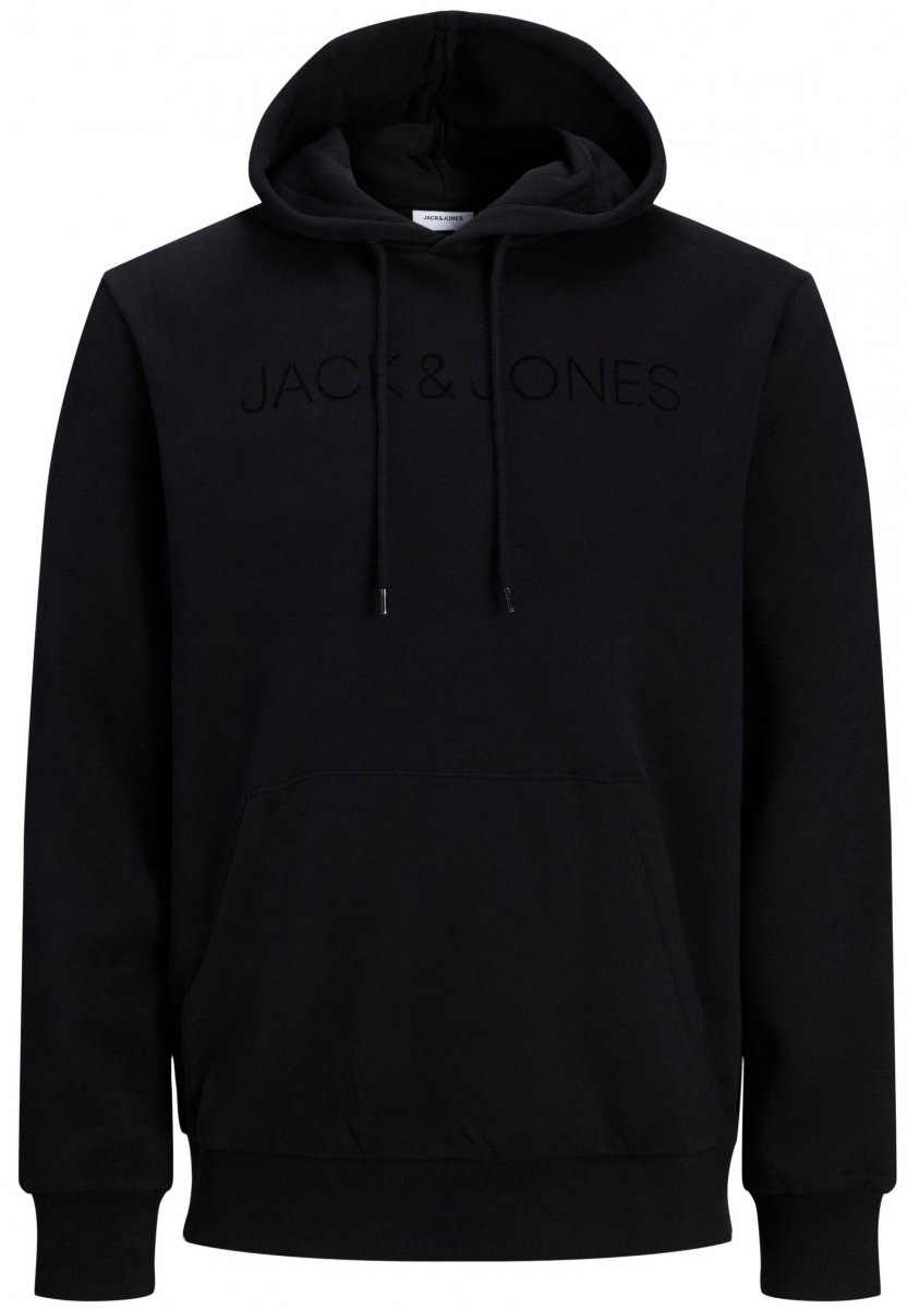 bluza-jack-jones-958wis-1.jpg Jack & Jones JJHUGO FLOCK Hoodie Black - obrazek 1
