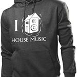 Generisch I Love House Music męska bluza z kapturem, Ciemnoszary melanż, XL : Amazon.pl: Moda