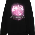 Bluza z kapturem Misbhv z nadrukiem czarna | Shopsy