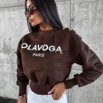 BLUZA DRESOWA DAMSKA HOODIE OLAVOGA POGALI BROWN