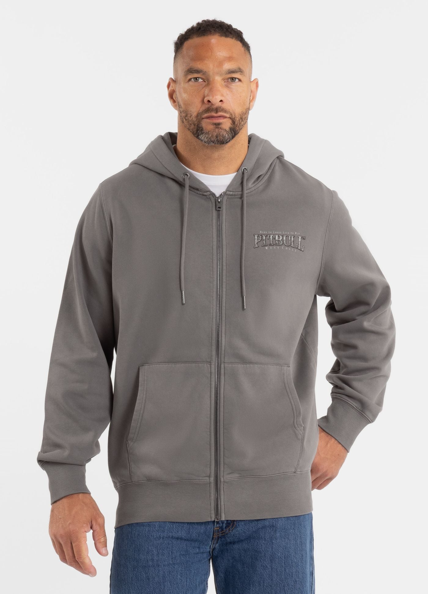 bluza-pitbull-meska-522zkb.jpg Bluza męska rozpinana z kapturem Washed ACE OF SPADES - obrazek 1