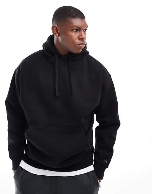 bluza-pull-and-bear-402aaq-1.jpg Pull&Bear – Czarna klasyczna bluza z kapturem | ASOS - obrazek 1