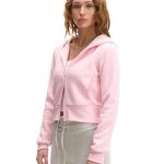 Rozpinana różowa bluza z kapturem CROPP 914CT 03X