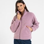 Bluza damska sherpa ze stójką RÓŻOWY sklep Moraj