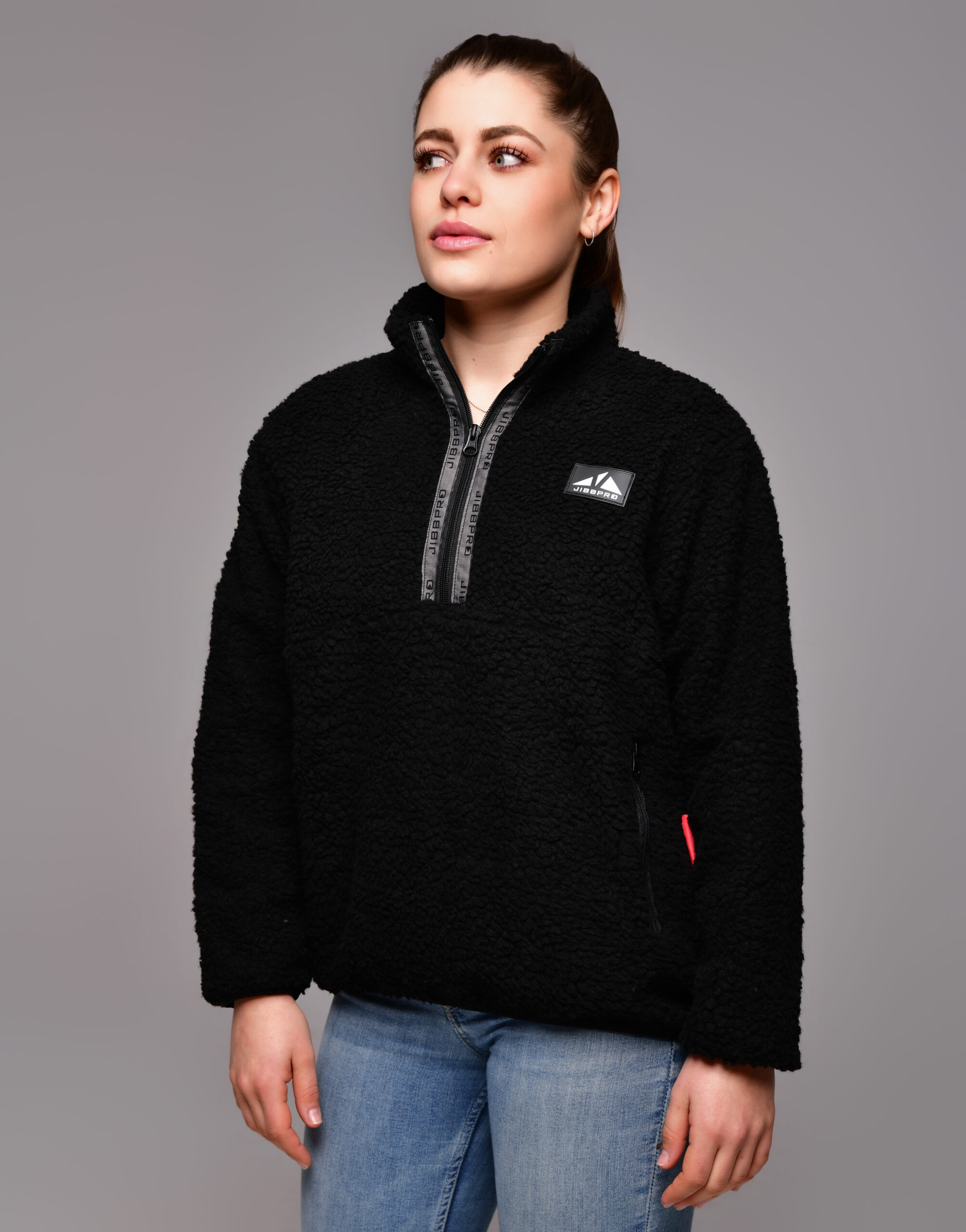 bluza-sherpa-damska-952vne-1.jpg Bluza sherpa damska Alpine Black WMN JIBBPRO - obrazek 1