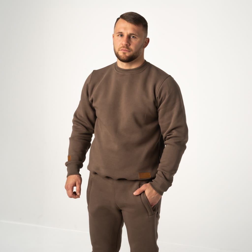 bluza-sportowa-614vdz-1.jpg Brązowa klasyczna bluza sportowa - obrazek 1