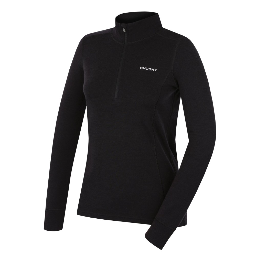 bluza-termiczna-120vcw-1.jpg Bluza termiczna z wełny MERINO damska ARON ZIPS L czarna - obrazek 1