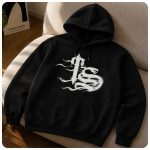 Wiosenna Wyprzedaż Trapstar TS Flame Print Hoodie Black + Naklejka Gratis!