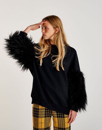 bluza-z-futerkiem-101oob-1.jpg Bluza ze sztucznym futerkiem na rękawach Ceny i opinie Ceneo.pl - obrazek 1