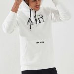 Biała bluza z kapturem kangurka Air Force Tommy life 87838