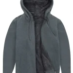 Bluza męska ocieplona z futerkiem na zamek szara