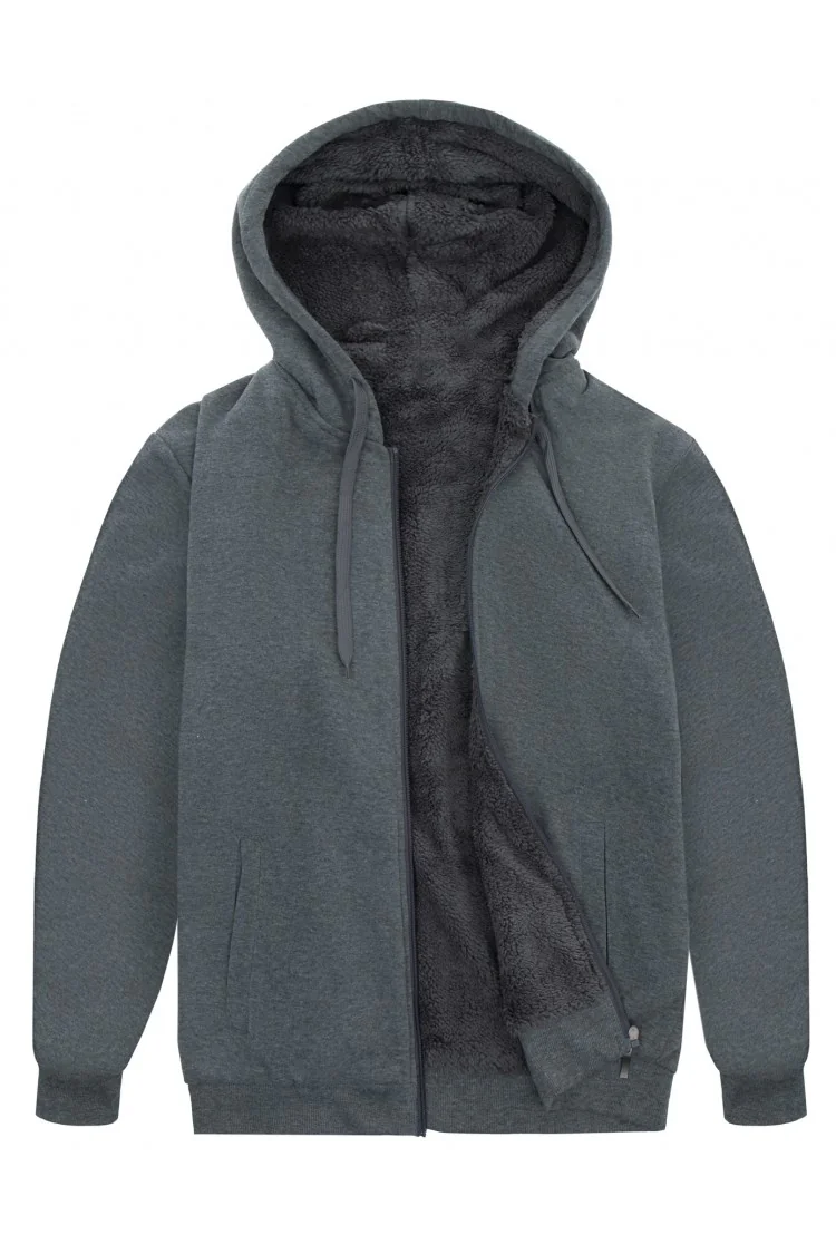 bluza-z-futerkiem-294ggl.webp Bluza męska ocieplona z futerkiem na zamek szara - obrazek 1