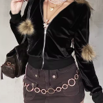 Bluza z kapturem z futerkiem